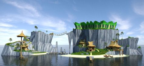 Outset Island - Zelda Wind Waker Outset Island, Legend Games, Prince Of Persia, Wind Waker, Zelda Art, Island Art, Watch Tower, Animation Background, Tomb Raider