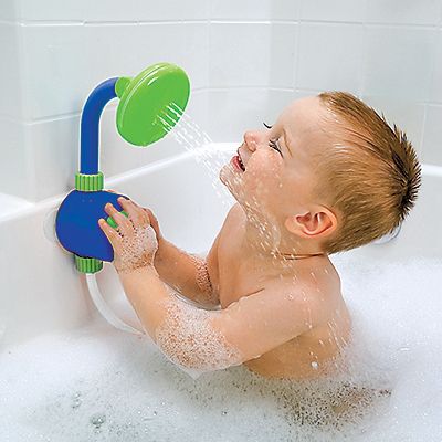 Kid’s Shower Head and Bath Toy: Now kiddos can take a shower just like mom and dad…well, almost. When kiddos push the big star button on this press-and-pump toy showerhead, the water sprinkles down on them. In addition to being just plain fun, this bath toy prepares kiddos for the sensation of taking real showers. Things For Kids, Everything Baby, Running Water, Bath Toys, Shower Head, Future Baby, Future Kids, Baby Fever, Baby Love