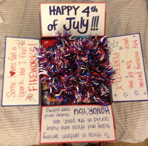 Care Package - for the 4th of July! Fourth Of July Care Package, Basic Training Care Package, 4th Of July Care Package, Breakup Kit, Soldier Care Packages, Easter Care Package, Gratitude Gifts, Deployment Care Package Ideas, Homeless Care Package