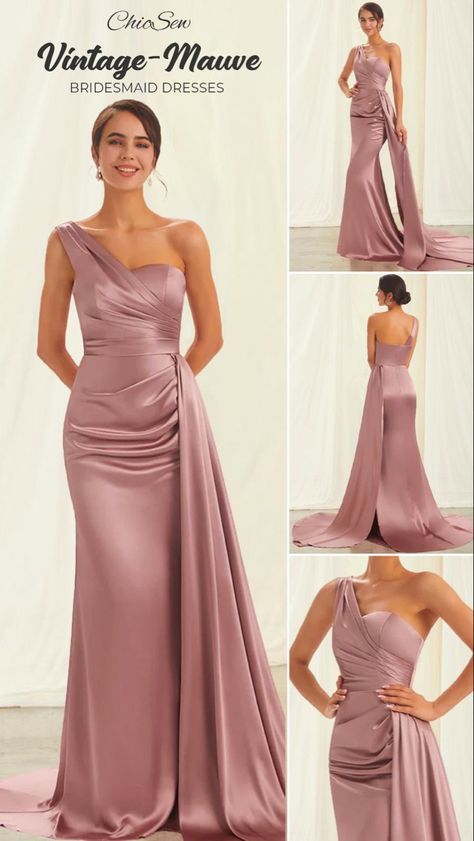 Bridesmaid Satin, Bridesmaid Dresses Long Chiffon, Bridesmaids Dress Inspiration, Gowns Dresses Elegant, Maid Of Honour Dresses, 파티 드레스, Evening Gowns Elegant, Prom Dress Inspiration, Stylish Party Dresses