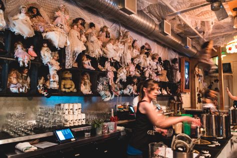 Epic Halloween Pop Up Bar Opens in Washington DC | Pub Dread Fall Festival Activities, Forest Room, Halloween Bar, Unique Drink, Haunted Forest, Pop Up Bar, Major Tom, Scary Dolls, Walk The Earth