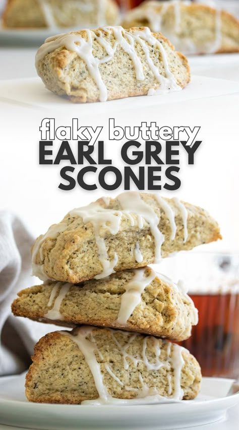 Earl grey scones. Diy Afternoon Tea, Earl Grey Scones, Tea Scones Recipe, London Fog Latte, Perfect Scones Recipe, Citrus Glaze, Breakfast Scones, Tea Scones, Homemade Scones