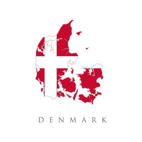 Map Of Denmark With Flag Isolated On White Background. national red and white cross Danish flag. lag of Former Nordic Country of Dano Norwegian Oldenburg Realm Map Of Denmark, Country Flags Icons, World Country Flags, Denmark Map, Danish Flag, Denmark Flag, Map Projects, Book Cover Diy, Flag Icon