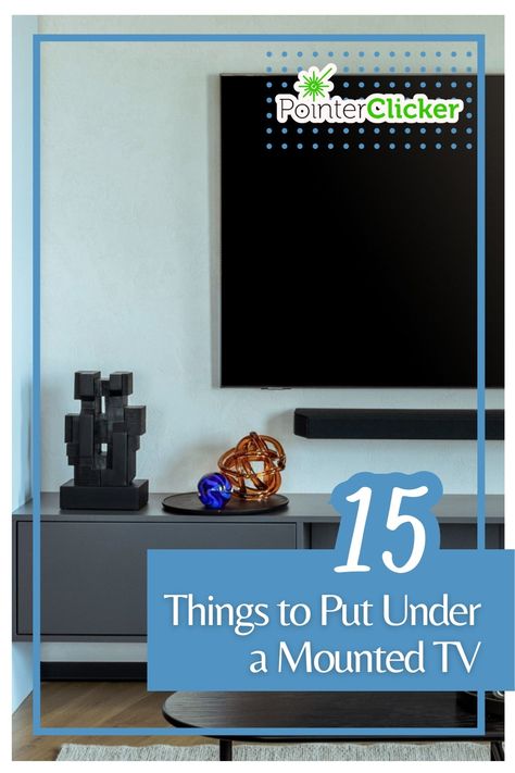 Discover '15 Things to Put Under a Mounted TV' and transform your living space. From furniture, and sleek cabinets to elegant consoles, we provide a diverse range of ideas to decorate under your mounted TV wall. Whether you're searching for a stand or a floating shelf, we've got you covered. Our mounted TV decor ideas are perfect for sprucing up your living room or bedroom. We also offer DIY decor under TV wall ideas for those who love a hands-on approach. Under Floating Tv Stand Decor, Under The Tv Shelf, Tv Mounted Above Console Table, What Do You Put Under A Wall Mounted Tv, How To Style Under A Wall Mounted Tv, Under Bedroom Tv Ideas, Tv On Floating Shelf, What To Put Under A Mounted Tv, What To Put Under Tv Mounted On Wall