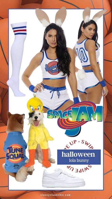 Tunes Squad Costume, Looney Tunes Costume, Sporty Halloween Costumes, Twin Costume Ideas, Unique Diy Halloween Costumes, Latest Craft Ideas, Things To Do In College, Lola Bunny Costume, Bunny Space