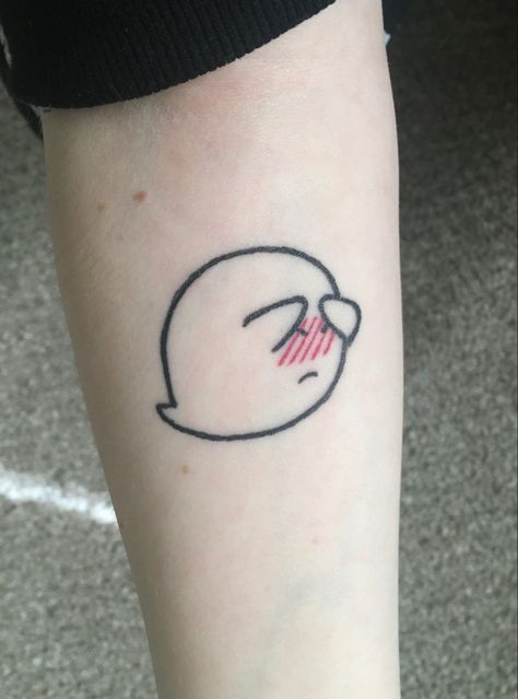 Shy Tattoo Ideas, Childish Tattoo Ideas, Gen Z Tattoo Ideas, Indie Tattoo Grunge, Shy Guy Tattoo, Small Emo Tattoos, Shy Tattoo, 2000s Tattoos, Atomic Tattoo