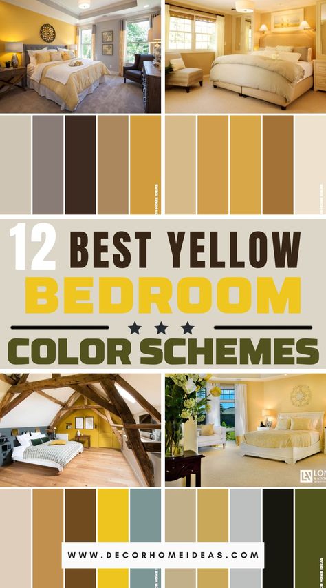 Rooms With Yellow Accents, Ochre Bedroom Walls, Color Scheme With Yellow, Yellow Bedrooms Ideas, Pale Yellow Bedrooms, Light Yellow Bedrooms, Yellow Boys Room, Yellow Bedroom Paint, Yellow Kids Room