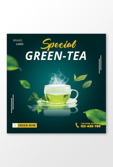 Tea Social Media Post, Tea Social Media, Logo Design Branding Simple, Lipton Green Tea, Restaurant Promotions, Soap Packaging Design, Food Posters, Graphic Design Posters Layout, Tea Restaurant