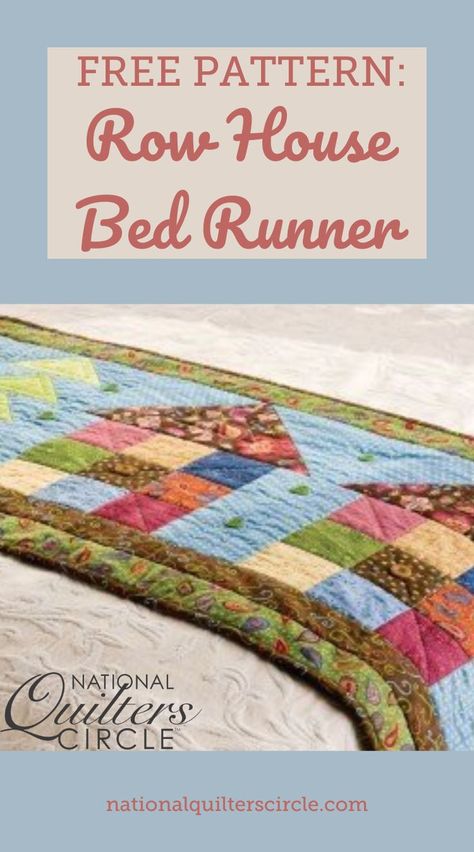 Bed Runners Ideas, Flying Geese Pattern, Small Quilt Projects, House Quilt Block, House Quilt Patterns, Traditional Quilt Patterns, 9 Patch Quilt, Row Quilt, Quilted Table Runners Patterns