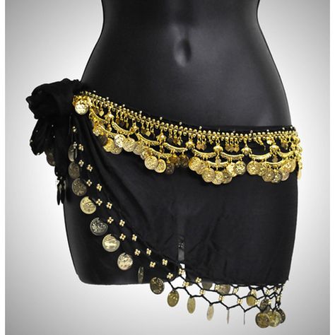 belly dancer tribal belt fusion hip belt black gold silver harleyquin... ($23) ❤ liked on Polyvore featuring costumes, indian costume, renaissance lady costume, ladies halloween costumes, gypsy halloween costume and tribal belly dance costume Belly Dance Scarf, Belly Dancer Outfits, Belly Dance Accessories, Belly Dancer Costumes, Belly Dance Belt, Belly Dance Skirt, Dancer Costume, Belly Dance Outfit, Hip Scarves