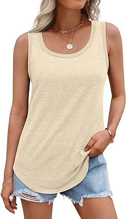 Material: This low crewneck tank top is made of 12%rayon+82%polyester+6%spandex. Loose, comfortable,soft, lightweight, breathable, light-stretch, wrinkle-free and skin-friendly.
Features: basic tank, crew neck, strechy fabric, solid color, loose fit, lightweight, comfy under shirts, casual style, suitable for spring, summer and fall.
Match: This womens casual sleeveless tank top is easy to match with jeans, shorts, sweatpants, leggings, cago pants. Basic Crewneck, Sleeveless Tops Summer, Solid Tank Tops, Shorts Sweatpants, Clothes Outfits, Flowy Tank Tops, Womens Casual, Flowy Tank, Sleeveless Vest