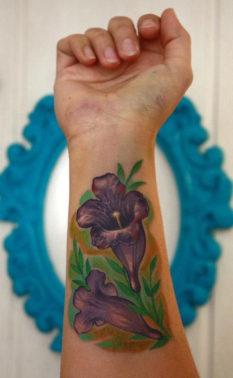 Flor del Jacarandá Jacaranda Tattoo, Tattoos Simple, Small Tattoos Simple, Inspirational Tattoos, Simple Tattoos, New Tattoos, Small Tattoos, Watercolor Tattoo, Flower Tattoo