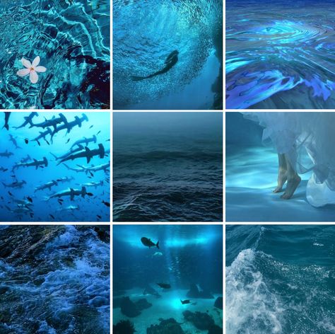 Deep Sea Moodboard, Sea Elf Aesthetic, Underwater Moodboard, Water Mood Board, Ice Moodboard, Ocean Mood Board, Blue Moodboard Aesthetic, Blue Mermaid Aesthetic, Sea Moodboard