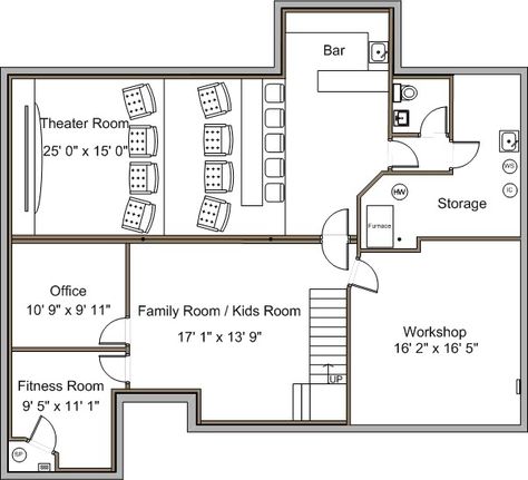 Home Theater Layout Plan, Bloxburg Basement Layout Ideas, Basement Ideas Plan, Home Theater Floor Plan, Home Theatre Plan, Townhouse Ideas Interiors, Media Room Floor Plan, Basement Design Ideas Layout House Plans, Basement Plans Layout Design