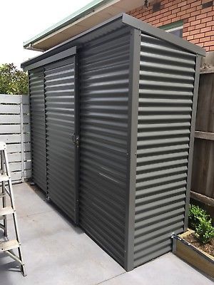 Diy Metal Shed, Corrugated Metal Shed, Patio Shed, Shed Exterior Ideas, Garden Sheds Uk, Small Garden Shed, Outdoor Garden Storage, Tin Shed, Backyard Storage Sheds