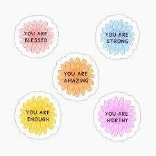 Positive Affirmation Stickers For Sale | Redbubble Pin Button Design, Affirmation Stickers, Work Desk Decor, Nursery Planning, Journal 2024, Positivity Stickers, Duck Pond, Affirmations For Women, You Are Blessed