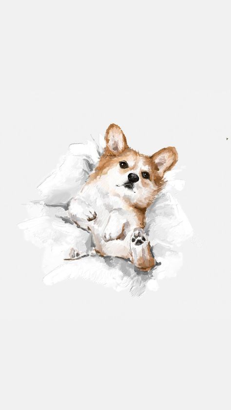 Corgi Iphone Wallpaper, Dog Watercolour, Phone Screen Wallpaper, Watercolor Dog, Screen Wallpaper, Phone Screen, Iphone Wallpapers, Pattern Wallpaper, Pets Cats