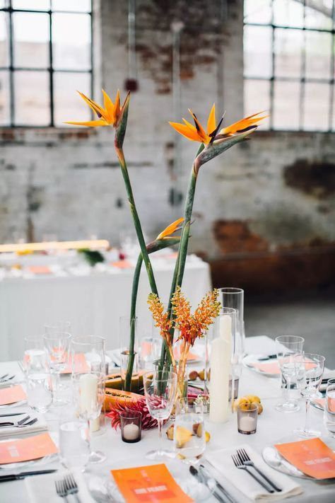 Birds Of Paradise Wedding, Industrial Modern Wedding, Bird Of Paradise Wedding, Paradise Wedding, Simplistic Style, Modern Wedding Inspiration, Wedding Stylist, Brooklyn Wedding, Industrial Modern