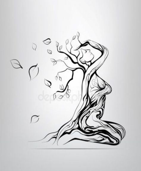 Woman Tree Tattoo, Kunst Tattoos, Silhouette Tattoos, Silhouette Painting, Tree Of Life Tattoo, Vector Silhouette, Tree Silhouette, Tree Drawing, Tree Tattoo