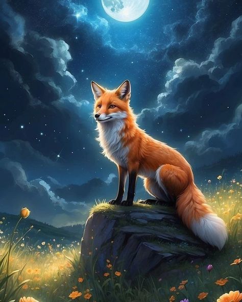 Fox Background, Fox Wallpaper, Fox Artwork, Owl Books, Fox Drawing, Sky Photography Nature, Fox Illustration, Pretty Landscapes, Fox Art