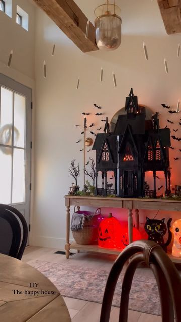 Haunted Witch House Decor, Haunted Halloween Village Diy, Frozen Dollhouse Halloween, Frozen Castle Haunted House, Dollhouse Turned Into Haunted House, Halloween Barbie House, Dollhouse Into Haunted House, Diy Spooky Dollhouse, Halloween Dolls House