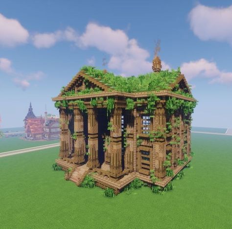 Minecraft Better Minecraft Builds, Minecraft Aesthetic Builds, Farm Mansion, Garden Minecraft, Mansion Minecraft, Description Ideas, Medieval Garden, Minecraft Garden, Minecraft Statues