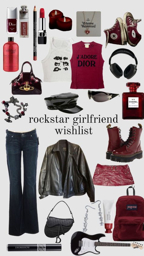 #vibes #beauty #outfitinspo #rock #rockstargf #rockstar #rockstargirlfriend #aesthetic #stargirl #ootd #grwm #wishlist #wishlistideas #wishlistinspo #wishlist2023 Revlon Black Cherry, Rockstar Girlfriend Outfit, Rockstar Aesthetic Outfits, 1990 Style, Rock Star Outfit, Rockstar Style, Very Important Person, Rockstar Girlfriend, Rockstar Aesthetic