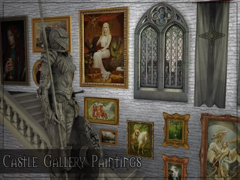 Victorian Library, Sims 4 Medieval, Sims Medieval, Sims 4 Traits, Castle Decor, Medieval Paintings, Church Furniture, Victorian Paintings, Sims 4 Cc Furniture