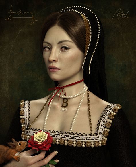 Anne B by Anja von Lenski. That is my sight at the well known painting of Anne Boleyn, the famous second wife of Henri VIII, even used as a good practise for my Blender and texturing skills.. / Vote for it by clicking ‘Like’ on CGTrader gallery: https://www.cgtrader.com/digital-art-competition/gallery/3910/anne-b #art, #artist, #artistic, #artists, #digitalart, #digital, #graphic, #illustration, #conceptart, #artwork, #inspiration, #cg, #digitaldesign, #design, #3d, #2d Anne Boleyn Tattoo, Anne Boleyn Aesthetic, Tudor Fashion, Tudor Costumes, Tudor Dynasty, History Queen, King Henry Viii, Tudor History, Wars Of The Roses