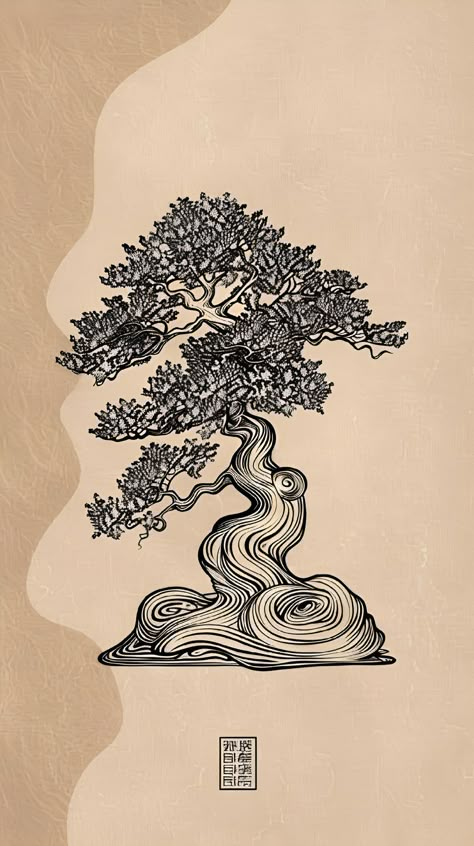 Embrace the zen allure of modern aesthetics with this monochrome bonsai illustration, where every twist tells a story. Let its tranquil essence refresh your space. Save & follow for more unique finds! 🌿 #BonsaiArt #MonochromeMagic #ModernAesthetics #HomeDecorIdeas #ImagePrompt #AIImage Zen Buddhism Aesthetic, Tree Of Life Aesthetic, Bonsai Illustration, Bonsai Aesthetic, Bonsai Tree Aesthetic, Zen Illustration, Bonsai Tattoo, Zen Tree, Bonsai Drawing