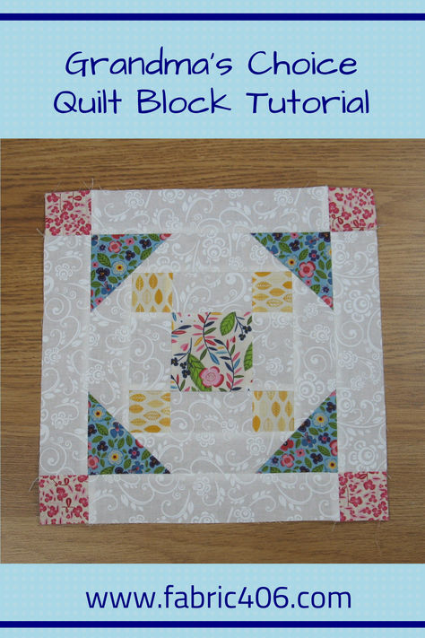 Grandma's Choice Quilt Block Tutorial Old Fashioned Quilt Blocks, 1930s Quilts, Quilt Math, Grandma Garden, Stamp Quilt, Kid Quilts, Quilt Cards, Quilting Math, Crumb Quilt