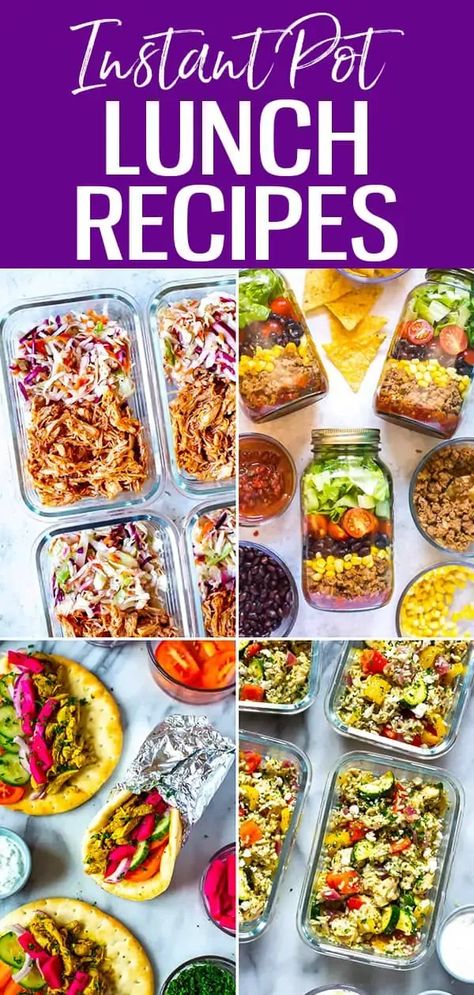 Meal prep lunches with your pressure cooker! These easy & healthy Instant Pot lunch recipes are great for both work and school. #instantpot #lunchrecipes Instapot Lunch Meal Prep, Instant Pot Food Prep, Easy Instant Pot Lunch Recipes, Meal Prep With Instant Pot, Insta Pot Meal Prep Healthy, Easy High Protein Instant Pot Recipes, Healthy Cheap Instant Pot Recipes, Healthy Instapot Meal Prep, Instant Pot Recipes Lunch