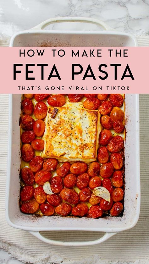 Dinner Recipes Beef, Cherry Tomatoes Feta, Cheese Pasta Recipes, Baked Feta Pasta, Birthday Cake Decorating Ideas, Baked Feta, Recipes Beef, Dinner Recipes For Family, Feta Pasta