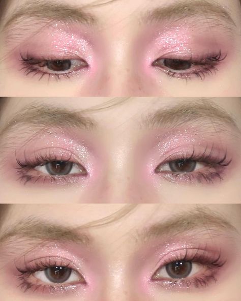 Bimbocore Makeup, Cute Pink Makeup, Bow Makeup, Pink Glitter Makeup, Prom 23, Douyin Makeup, Shadow Makeup, Pink Eye Makeup, Swag Makeup