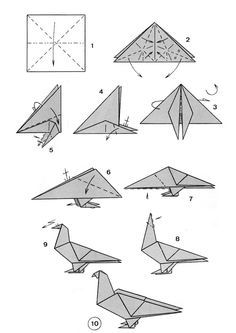 Related image Bird Origami, Origami Dove, Origami Yoda, Origami Diagrams, Tutorial Origami, Origami For Beginners, Origami Dragon, Cute Origami, Origami Love