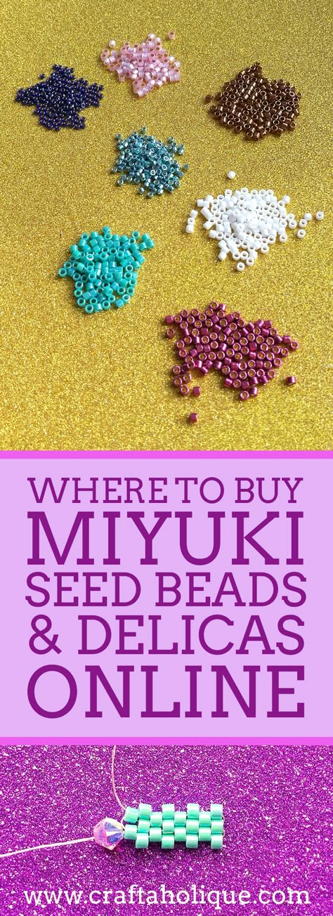 Where to buy Miyuki Seed Beads and Delicas Online - Best Miyuki Stockists Simple Beaded Necklaces, Seed Bead Bracelet Patterns, Seed Bead Tutorials, Beaded Necklace Patterns, Beaded Bracelets Tutorial, Seed Beading, Seed Bead Patterns, Bead Tutorials, Bead Weaving Patterns