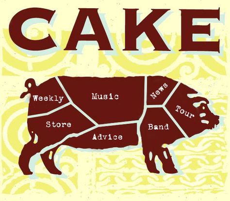 Cake is possibly the best band ever. You know, tied with Weezer. But I would still love to start a Cake cover band and call it "Cakeater." Band Cake, Cake Band, Music Cakes, Cover Band, 90s Music, Musical Band, Punk Music, Alternative Music, Ear Candy