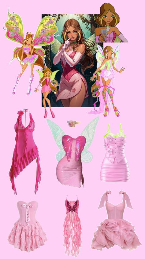 Winx Club Costumes Flora, Girly Costumes, Winx Cosplay, Winx Flora, Classy Halloween Costumes, Fairy Cosplay, Fairy Halloween Costumes, Trio Halloween Costumes, Halloween Makeup Diy