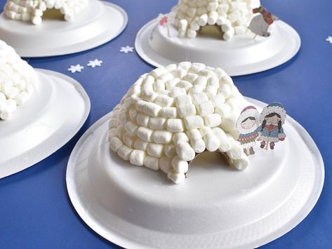 Diy Igloo, Marshmallow Igloo, Igloo Party, Igloo Craft, January Themes, Igloo Building, Fun Winter Crafts, Cute Marshmallows, January Crafts