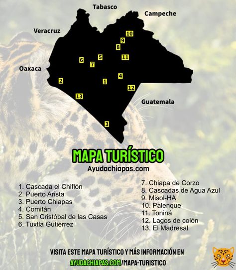 Mapa turístico de Chiapas Actualizado | Ayuda Chiapas Collage, Travel, Palenque