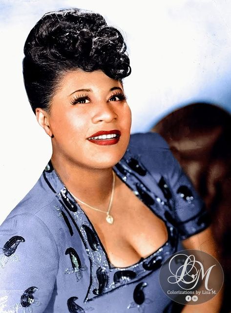 Ella Fitzgerald 1940s colorized Hairstyles Reference, Beauty Crush, Legendary Singers, Black Glamour, Ella Fitzgerald, Vintage Black Glamour, Hair Icon, Billie Holiday, Athletic Hairstyles