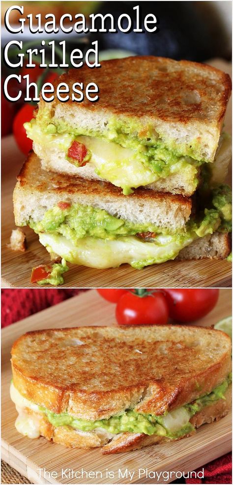 Guacamole Grilled Cheese Guacamole Sandwich, Guacamole Grilled Cheese, Breakfast Burger, Best Grilled Cheese, Easy Guacamole, Homemade Guacamole, Grilled Cheese Recipes, Delicious Drink Recipes, Bariatric Recipes