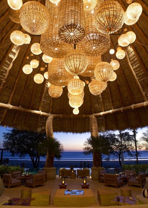 Spectacular hotel lobbies around the world - CNN.com Rattan Lampe, Greige Design, Bamboo Architecture, Lights Hanging, Resort Design, Bamboo Pendant Light, Design Hotel, Hotel Interior, Patio Spaces