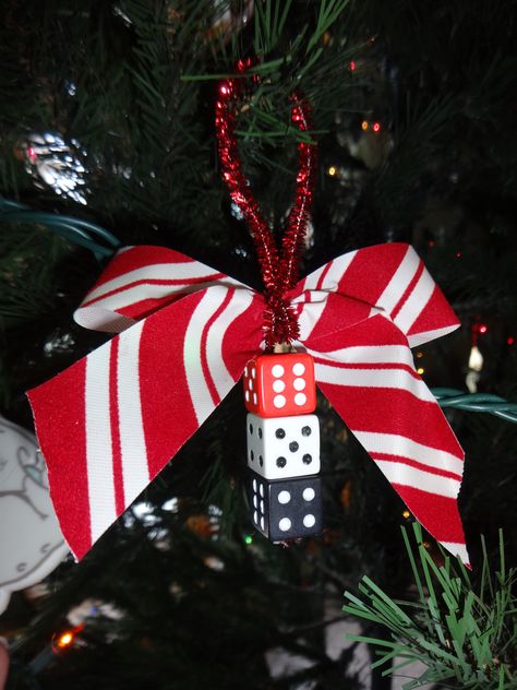 Just made 12 dice ornaments for the ladies in my Christmas Bunco Club! Dice Ornaments Diy, Diy Bunco Ornaments, Bunco Christmas Ornaments, Bunco Ornaments Diy, Bunco Ornaments, Dice Ornaments, Bunko Food, Bunko Party, Bunco Christmas