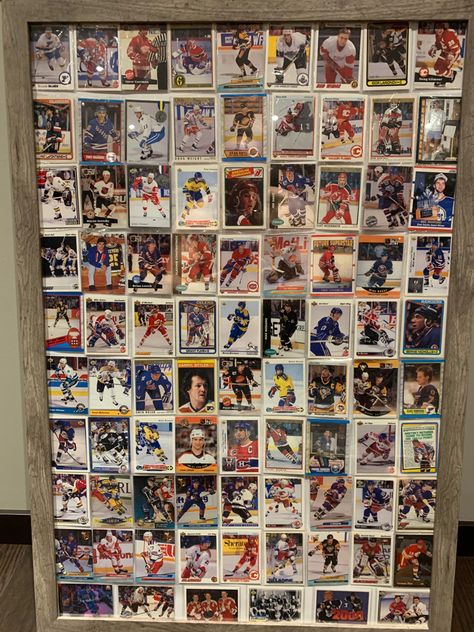 Enjoying the 90’s hockey card collection Hockey Cards Collection, Sports Cards Display, Cards Display, Card Display, Hockey Cards, Card Collection, Frame Display, Hockey Players, Display Cards