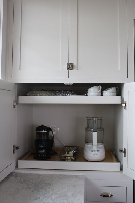 Pullout Appliance Cabinet, Pull Out Shelves For Appliances, Pull Out Appliance Cabinet, Corner Cupboards, Pull Out Appliance Shelf, Slide Out Appliance Shelf, Coffee Pull Out Shelf, Over Fridge Cabinet Pull Out, Appliance Garage With Pullout