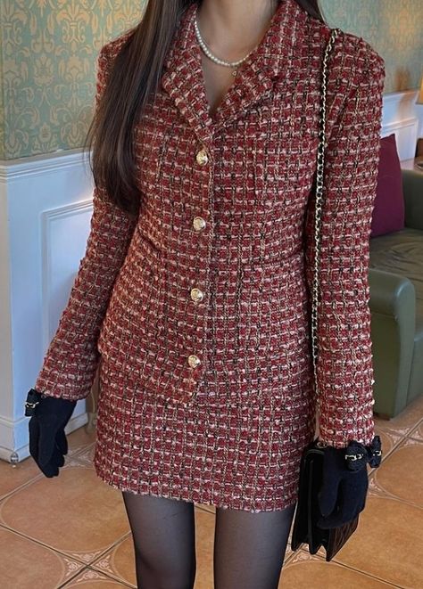 Tweed Fashion, Tweed Outfit, Elegant Outfit Classy, Christmas Dress Women, Love Clothing, Tweed Fabric, Outfit Inspo Fall, Winter Fashion Outfits, Elegant Outfit