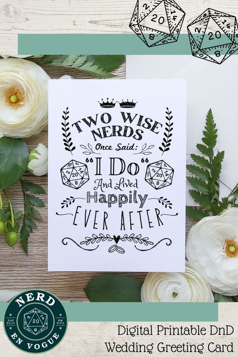 Dnd Couple, Dnd Wedding, Congratulations Engagement, Dragon Wedding, Happy Anniversary Card, Geek Wedding, Happy Anniversary Cards, Wedding Congratulations, Wedding Greeting Cards