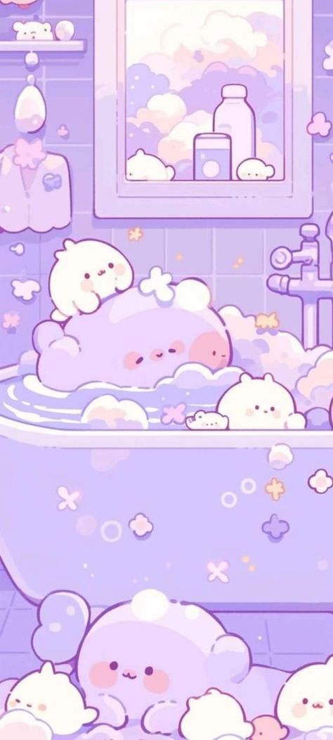 Cute Wallpapers Purple Pastel, Bathroom Wallpaper Purple, Kawaii Pastel Aesthetic, Purple Galaxy Wallpaper, Pastel Iphone Wallpaper, Jelly Wallpaper, Walpaper Hello Kitty, Aesthetic Wallpaper Iphone, Cute Pastel Wallpaper