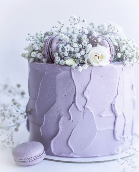 Purple Floral Cake, Purple Cakes Birthday, Lavender Cake, Purple Cake, Purple Cakes, Elegant Birthday Cakes, Birthday Cakes For Women, Beautiful Birthday Cakes, Cakes For Women